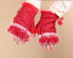 faux fur fingerless gloves
